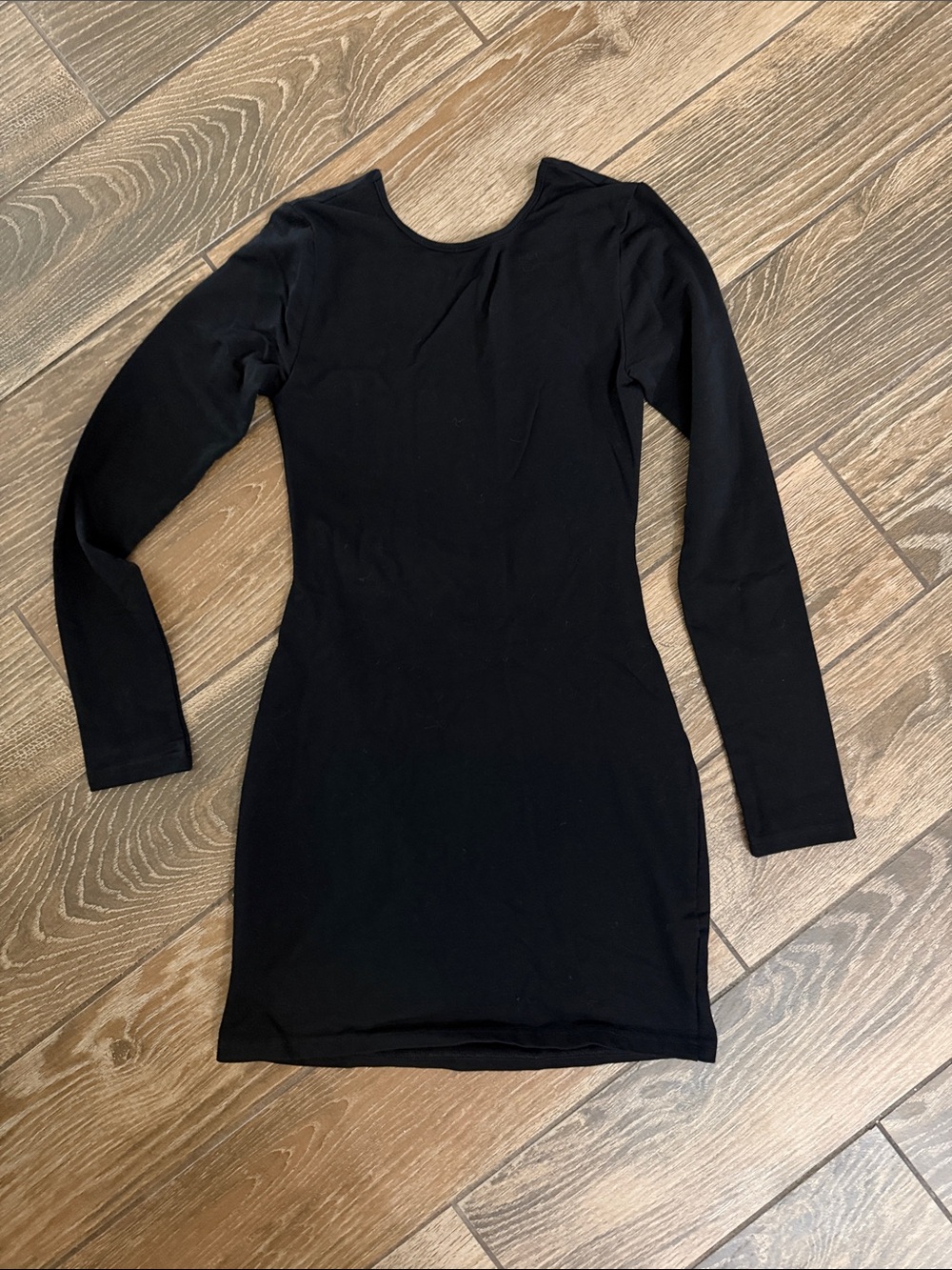 Edikted Black Long-Sleeve Bodycon Mini Dress